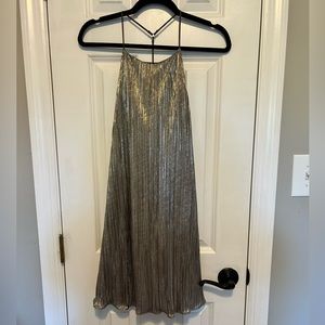 New Metallic Flowy Mini Dress